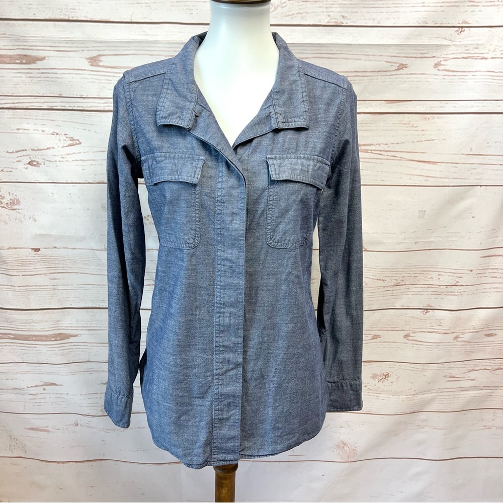 Patagonia Chambray Button-Front Shirt Jacket - Blue
